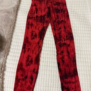lululemon athletica Red and Black Tie-Dye Leggings